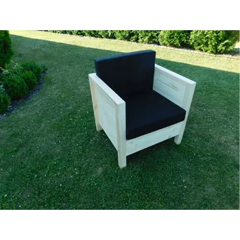 Zahradní sestava Krajča ZAHRADNÍ DŘEVĚNÉ KŘESLO LUISA, s polstry v ceně Povrchová úprava dřeva: Bez nátěru