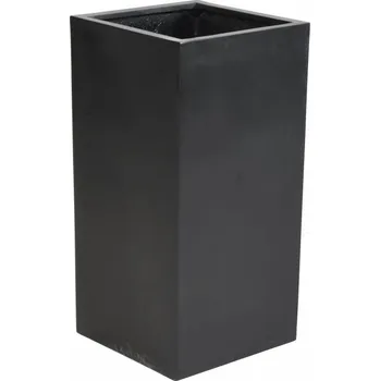 Květináč Luxusní KVĚTINÁČ FIBER VYSOKÝ ČERNÝ 40x40x80cm