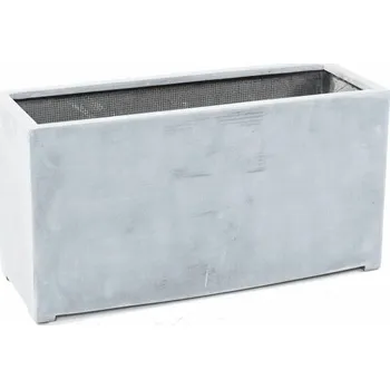 Květináč Luxusní KVĚTINÁČ FIBER HRANATÝ ŠEDÝ 80x30x40cm