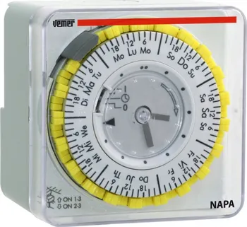 Spínací hodiny Vemer VP885800 Napa-W spínací hodiny do panelu týdenní