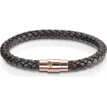 Kožený náramek proplétaný tmavě hnědý (20,5 cm)