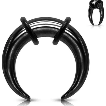 Piercing Roztahovák do ucha podkova černá (1,6 mm)