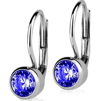Náušnice Stříbrné náušnice s modrými kameny 5 mm