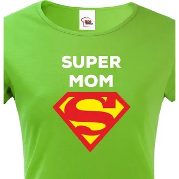 Dámské tričko Dámské triko Super Mom, Barva Zelená, Velikost 2XL, Canvas Dámské tričko s krátkým rukávem Bezvatriko.cz 1