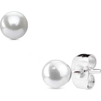 Náušnice Ocelové náušnice s perličkami 4 mm