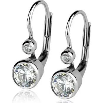 Náušnice Stříbrné náušnice se 2ma zirkony