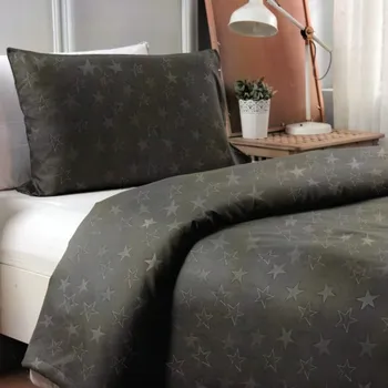 Povlečení Numberoplus Bavlněné povlečení šedé - Hvězdy