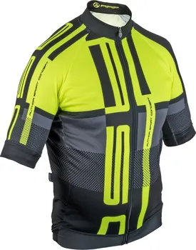 cyklistický dres Author Men Sport X7 ASC s krátkým rukávem neonově žlutý/černý XL