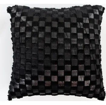 Polštář imitace kožešiny 45x45cm černá (774481)
