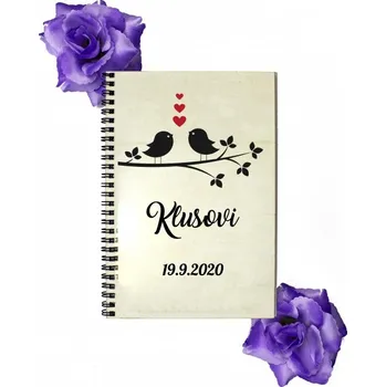 Svatební dekorace Svatební kniha přání Ptáčci na větvi - A4