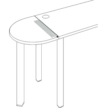 Psací stůl Hobis Spojovací úhelník UL 600 Barva kovu: šedá