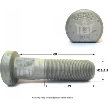 Matice šroub kola SAF M22x1,5x64x41,5mm