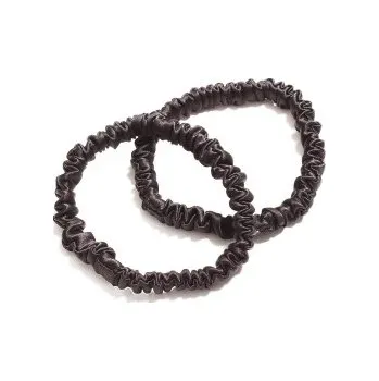 Pilō Pilō | Silk Hair Ties - Brunette Slim 100% hedvábné gumičky do vlasů 2 ks