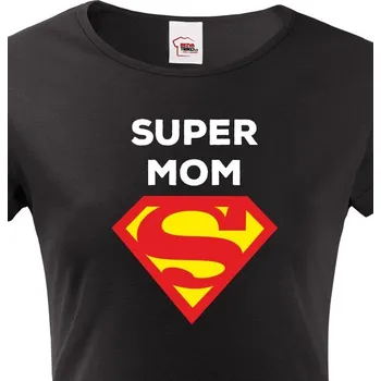 Dámské tričko Dámské triko Super Mom, Barva Černá, Velikost 3XL, Canvas Dámské tričko s krátkým rukávem Bezvatriko.cz 1