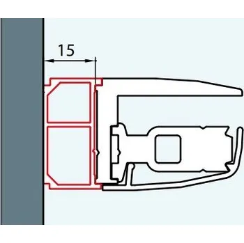Stavební profil ATYP 15 mm rozšiřovací profil (pro vyrovnávací profil), aluchrom, pro PUR ACP1.50.SM1