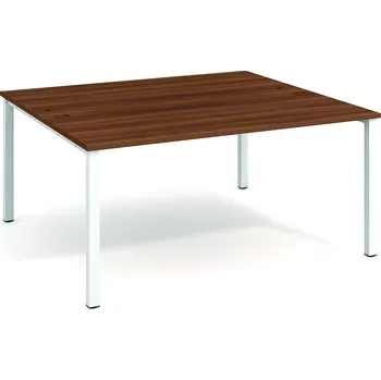 Hobis Pracovní stůl zdvojený USD 1600 Barva desky stolu: ořech, Barva kovu: bílá