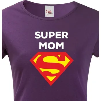 Dámské tričko Dámské triko Super Mom, Barva Fialová, Velikost 2XL, Canvas Dámské tričko s krátkým rukávem Bezvatriko.cz 1