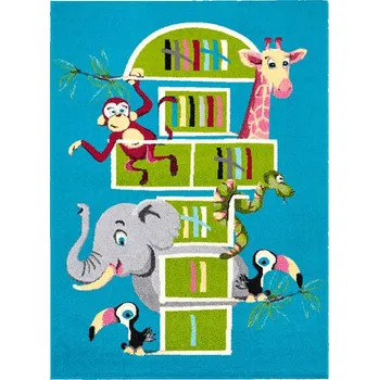 Koberec Dětský kusový koberec Agnella Funky Top Tom Zvířátka modrý Rozměr: 160x220 cm