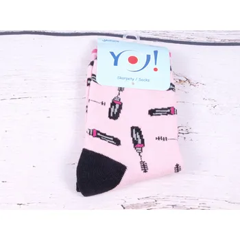 Ponožky YO Jazzy růžovočerné velikosti ponožek: 22-23,5 ( EUR vel. 34-36)