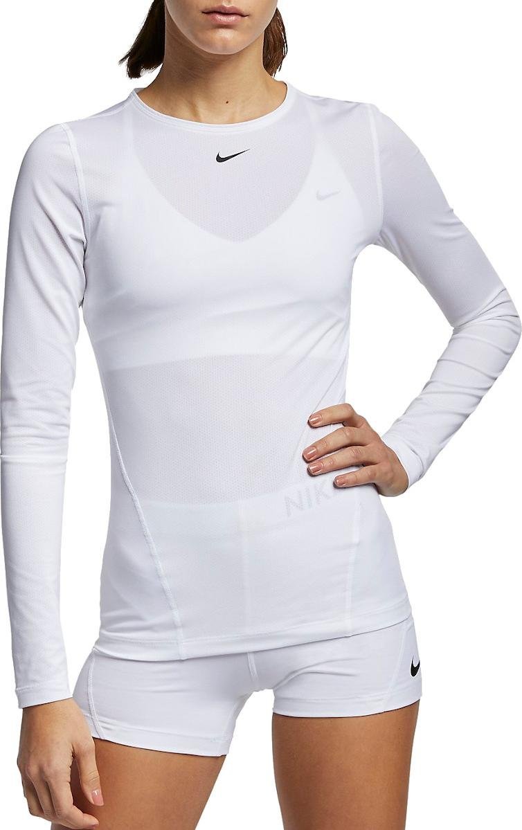nike women's pro mesh long sleeve shirt