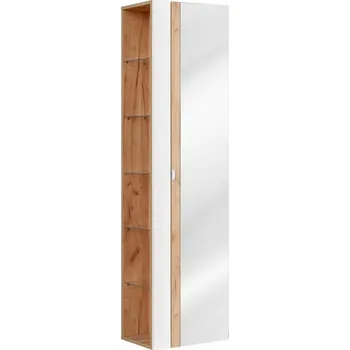 Koupelnový nábytek Koupelnová skříňka vysoká se zrcadlem CAPRI BÍLÁ