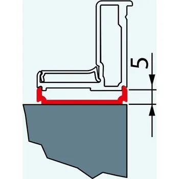 Stavební profil Rozšiřovací profil, 200 cm, aluchrom, pro PUR, Escura, Divera, Solino, Easy VSP.50.2000