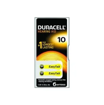 Špunt do uší Duracell DA10 baterie do naslouchadel 6ks
