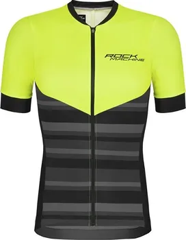 cyklistický dres Rock Machine MTB/XC s krátkým rukávem M černý/světle zelený XL
