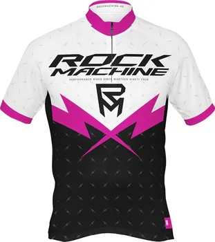 cyklistický dres Rock Machine Flash dres s krátkým rukávem W černý/bílý/fialový S