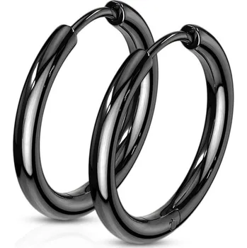 Náušnice Černé ocelové náušnice - kruhy 17 mm