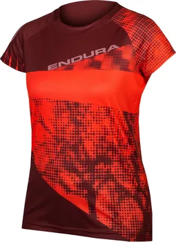 cyklistický dres Endura SingleTrack Dots E6168 T LTD s krátkým rukávem W červený S