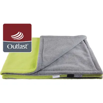 Dětská deka Little Angel Deka dvojitá do kočárku Ťapka Outlast limetková/šedá