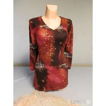 Dámské šaty Společenská halenka SOPOLLA, Barva Červená, Velikost XXXL 54, Materiál 96% Viskoza 4% Lycra