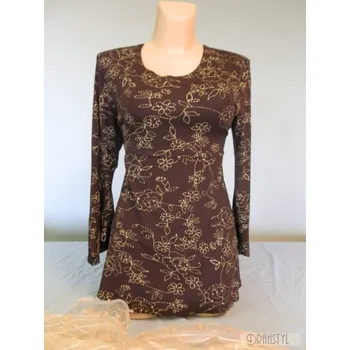 Dámské šaty Halenka společenská DODANA, Barva Hnědá, Velikost M 38 , Materiál 96% Viskoza 4% Lycra