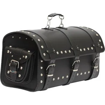 Zavazadlo na motocykl Kožený kufr na motorku MAX zdobený cvočky 45 l