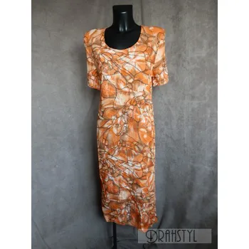 Dámské šaty Šaty NOPSA 42-56, Barva Oranžová, Velikost L 42 , Materiál 100% Viskoza