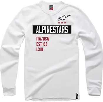 Pánská mikina Alpinestars Pánská bílá mikina VALIANT CREW Alpinestars 1036-51007 20 - M