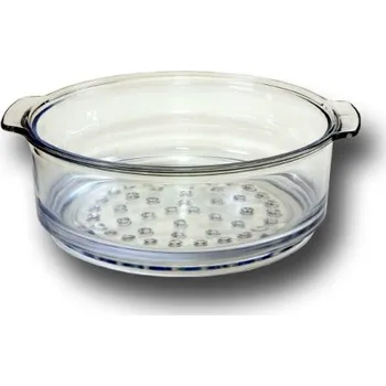 Parní hrnec HARECKER pyrexový -skleněný pařák 20 cm