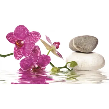 Fototapeta Fototapeta Spa stones with orchid vlies 152,5 x 104 cm