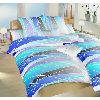 Povlečení Povlečení Dolomity modré Bavl. satén nežehlivý 1ks 200x240 cm plus 2ks 70x90 cm