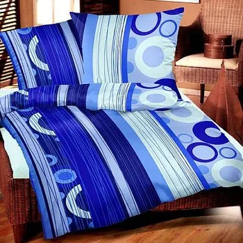 Povlečení Povlečení Srdečná modrá Bavlněný satén 1ks 200x220 cm plus 2ks 70x80 cm