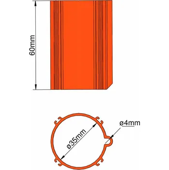 RC model ostatní Klima Základna 35mm 4-stabilizátory (oranžová)