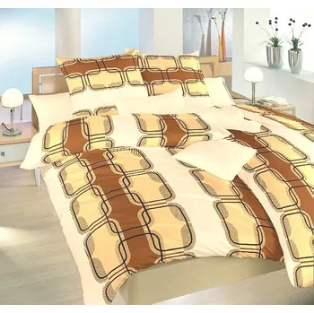 Povlečení Povlečení Kazety hnědé Bavl. satén nežehlivý 1ks 140x220 cm plus 1ks 70x90 cm