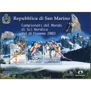 Poštovní známka (2003) MiNr. 2062 - 2064 ** - San Marino - BLOCK 32 - MS v klasickém lyžování, Val di Fiemme