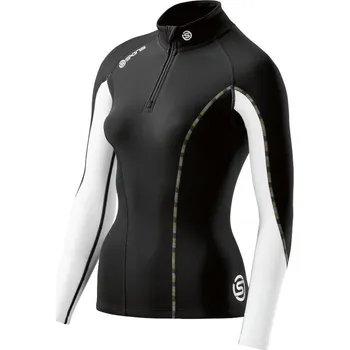 SKINS DNAmic Thermal Womens LS Mock Neck w Zip - Black/Cloud S