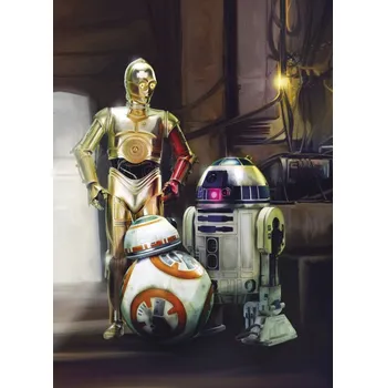 Fototapeta Papírová fototapeta na zeď 4 dílná Hvězdné války 4-447 / Fototapety Star Wars Three Droids (184 x 254 cm) Komar