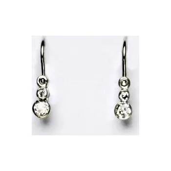 Náušnice Stříbrné náušnice s čirým zirkonem, dětské náušnice, VE 179
