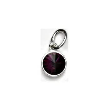 Přívěsek Stříbrný přívěsek, Swarovski krystal amethyst - P 1336 (Swarovski krystal 5 mm)