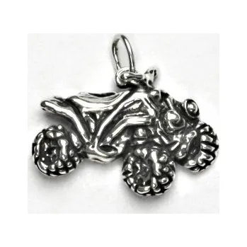 Přívěsek Stříbrný přívěsek s patinou, čtyřkolka, přívěsek ze stříbra, stříbro, P 401