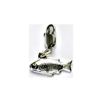 Přívěsek Stříbrný přívěsek, kapr na karabince, stříbro, přívěšek, P 849